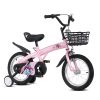 18 inch sporty kids bike with training wheels and stand Adjustable saddle Suitable for boys and girls aged 5-10 years tall Height 39-49 inches
