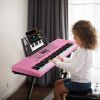 61 Keys Digital Music Keyboard Electric Piano Electronic Musical Instrument Kids Learning Keyboard with Microphone for 3-12 Year Old Kids Girls Boys
