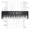 61 Keys Digital Music Keyboard Electric Piano Electronic Musical Instrument Kids Learning Keyboard with Microphone for 3-12 Year Old Kids Girls Boys