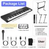 61 Keys Digital Music Keyboard Electric Piano Electronic Musical Instrument Kids Learning Keyboard with Microphone for 3-12 Year Old Kids Girls Boys