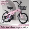 18 inch sporty kids bike with training wheels and stand Adjustable saddle Suitable for boys and girls aged 5-10 years tall Height 39-49 inches