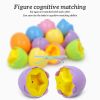 Color Shape Matching Eggs; Educational Easter Eggs Set Toy With Blue Egg Holder; Early Learning Shapes & Sorting Recognition Puzzle Skills Study For T