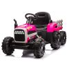 Ride on Tractor with Trailer,24V Battery Powered Electric Tractor Toy, 200w*2motor 1.86-4.97MPH/Remote Control,electric car for kids