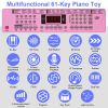 61 Keys Digital Music Keyboard Electric Piano Electronic Musical Instrument Kids Learning Keyboard with Microphone for 3-12 Year Old Kids Girls Boys
