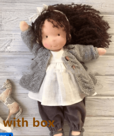 Handmade Plush Doll Golden Curly Girl Finished Product (Option: R with box)